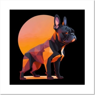 French Bulldog Geometric Posters and Art